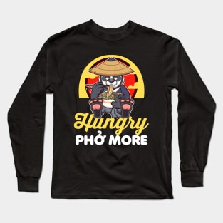 Hungry Pho More Cartoon Panda Long Sleeve T-Shirt